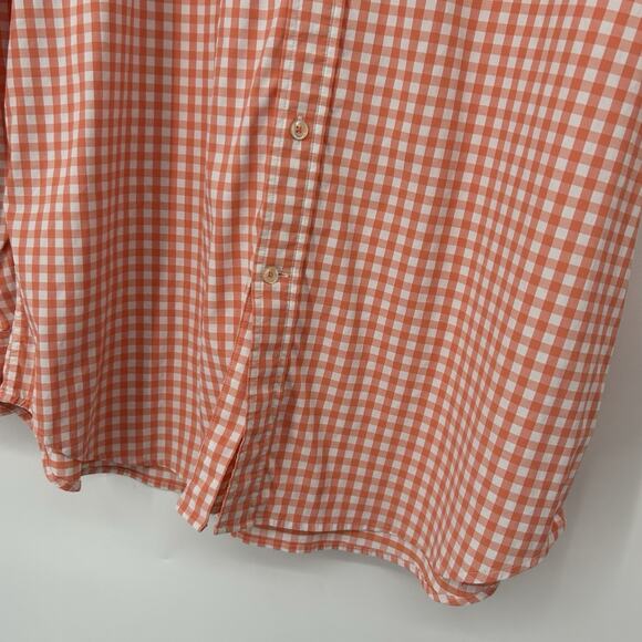Southern Tide Nassau Gingham Performance Shirt Orange Long Sleeve Size XL - Picture 5 of 10